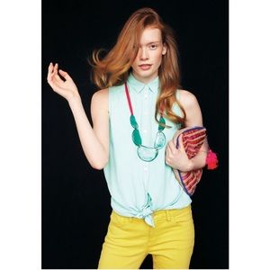 Anthropologie MAEVE Sleeveless Button Down Layered